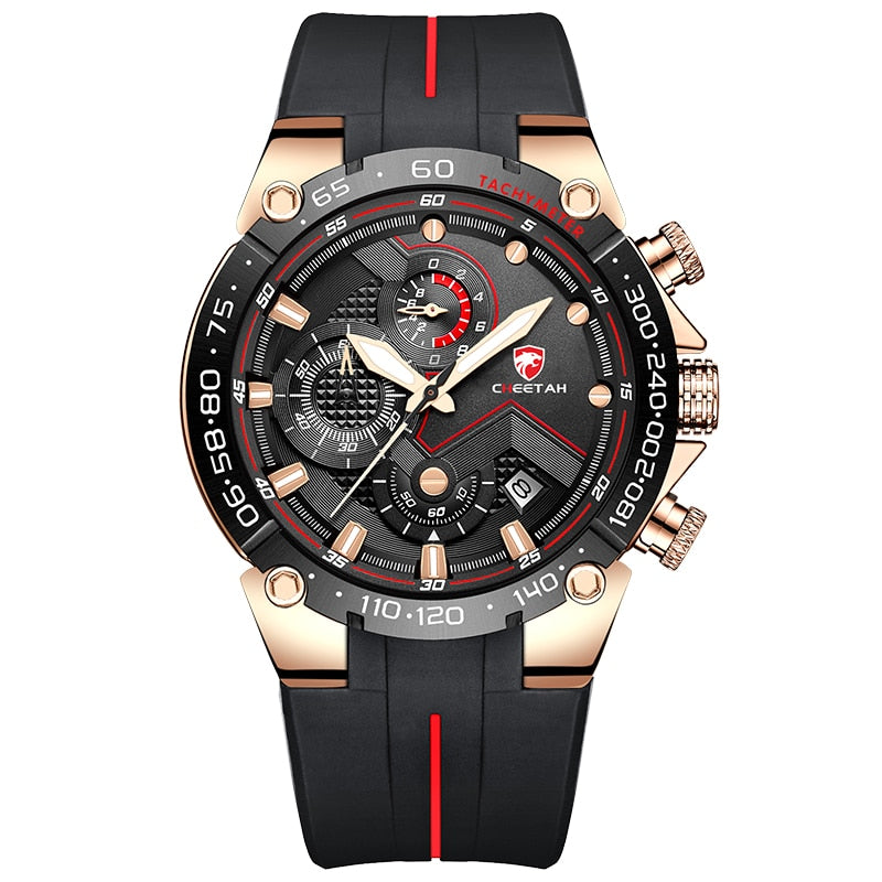 CHEETAH-Lujoso reloj de pulsera con estilo deportivo para hombre hecho con cuarzo resistente al agua, con caja elegante de regalo, ideal para regalo.