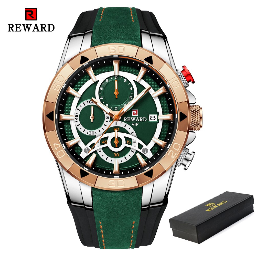 REWARD Fashion Blue Men Watches! ⌚️💦 Marca de lujo con cronógrafo, resistente al agua, y esfera grande. 💙🏆 Reloj de cuarzo deportivo para hombres, ¡novedad de 2023! 🆕👨‍🎤