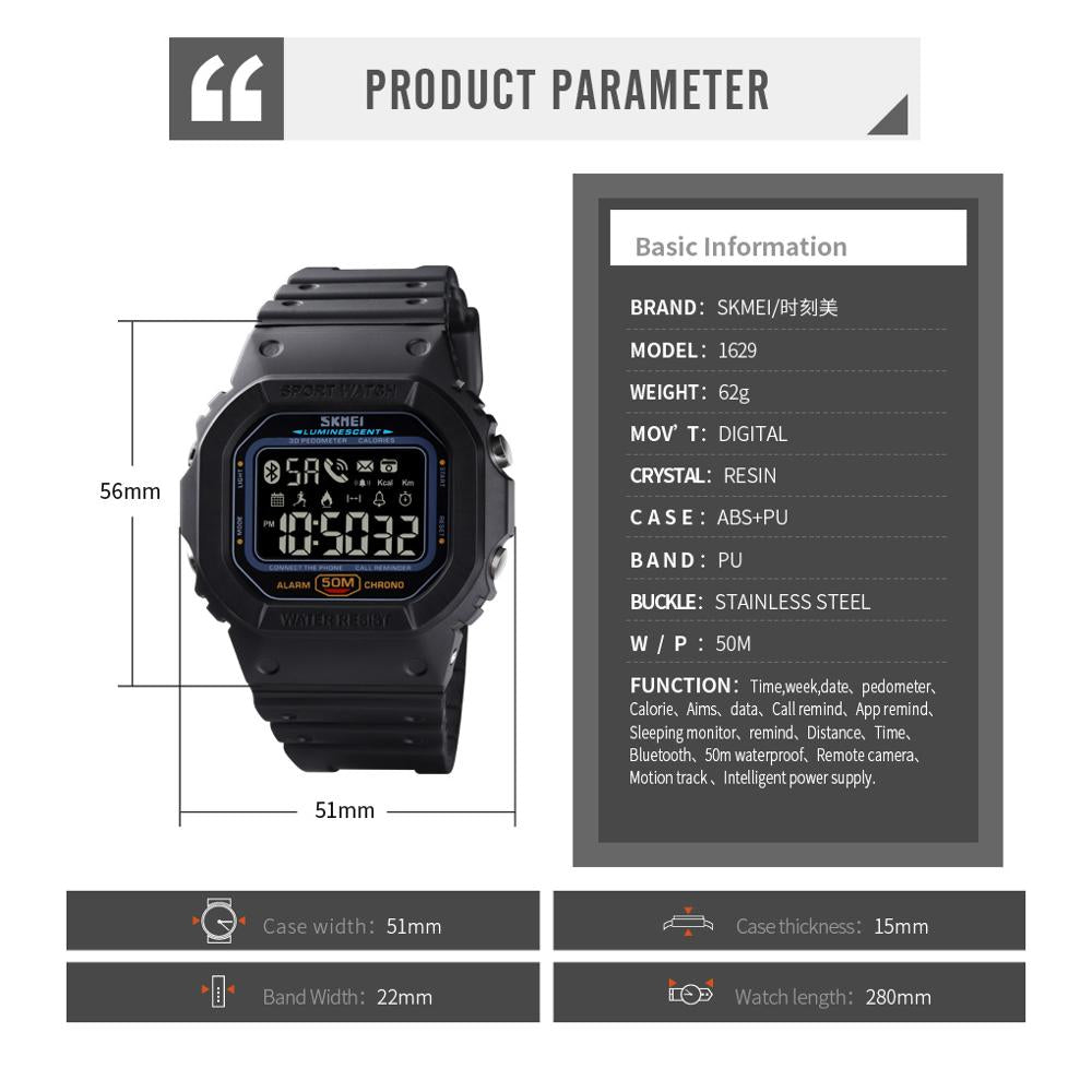 SKMEI Un reloj electrónico con seguimiento de pasos y calorías, compatible con Huawei e iPhone. ¡Un reloj deportivo y funcional! ⌚🏃‍♂️📱