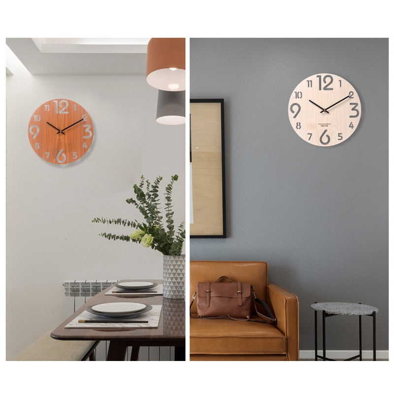 Wooden 3D Wall Clock  Colección ¡Descubre el encanto del "Reloj de Pared de Madera "!estilo nórdico y contemporáneo! ⏰🏠