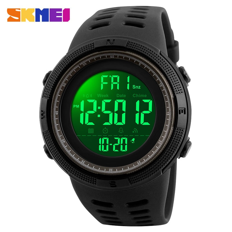 SKMEI Reloj deportivo para hombres de la marca SKMEI, con estilo de moda, funciones de cronómetro y cuenta regresiva, resistente al agua con pantalla LED digital. , ideal para actividades deportivas. Relogio Masculino. 🕰️🏃💧👨