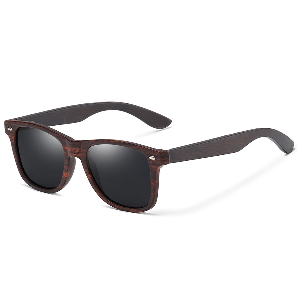 EZREAL 🕶️🌳😎 te presenta sus gafas de sol polarizadas de madera unisex. Lentes con protección UV400 y diseño de montura cuadrada. ¡Estilo y protección para tus ojos! 👓🌞