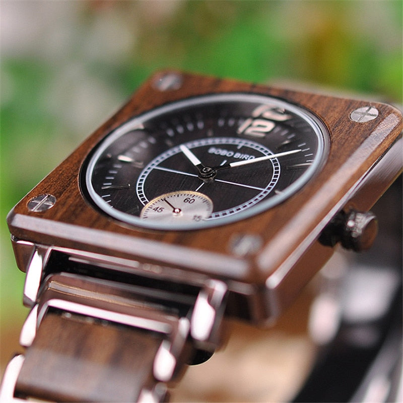 bobobird 🕰️ Relojes de hombre madera pagani diseño cuarzo reloj de pulsera de lujo superior en caja de regalo L-R14 🎁❤️