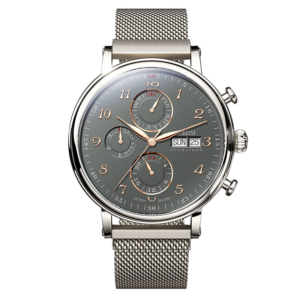 Lobinni-reloj De Zafiro Automtico Para Hombre Accesorio Masculino De Pulsera Con Mecanismo Automtico De Movimiento De Gaviota Con Bisel De Metal Disponible En Color Negro