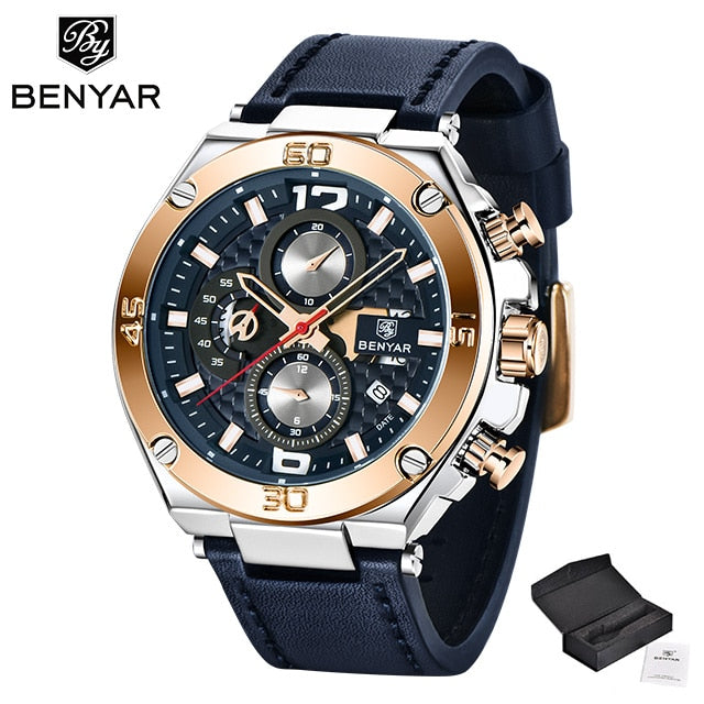 BENYAR-reloj deportivo multifunción para hombre, cronógrafo de cuarzo, de pulsera, de lujo, nuevo, 2023