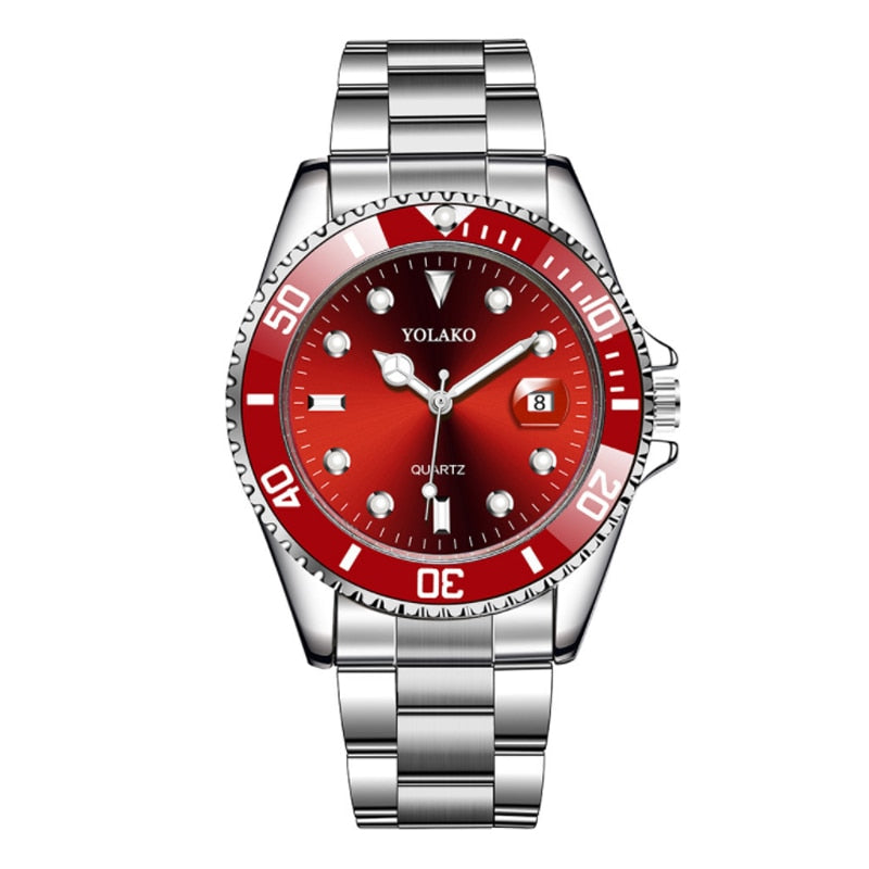 Reloj de negocios para hombre cronógrafo de lujo resistente al agua con fecha esfera verde