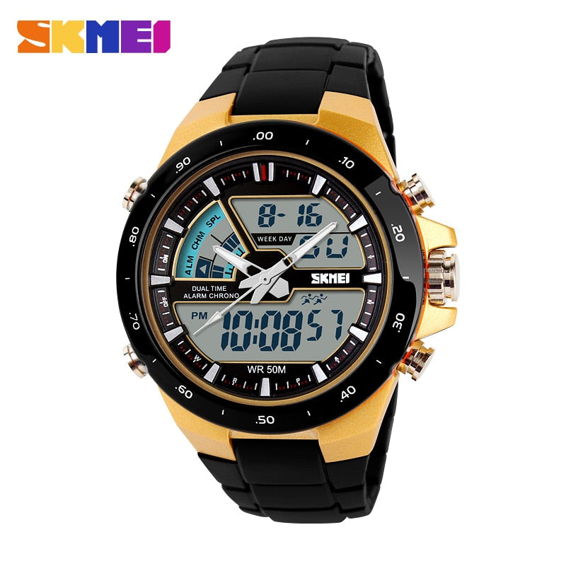 SKMEI Reloj deportivo SKMEI para hombres, resistente al agua hasta 5ATM, con pantalla digital y funciones multifuncionales. Ideal para actividades deportivas y de moda masculina.