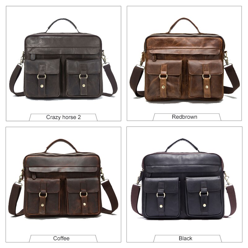 WESTAL bag men's genuine leather men's briefcase laptop bag leather office bags for men's documents bussiness briefcase handbag