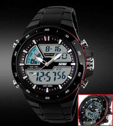 SKMEI Reloj deportivo SKMEI para hombres, estilo militar y casual, con movimiento de cuarzo, resistente al agua, correa de silicona, función de choque. Reloj masculino S-Shock 🕰️🚀 ¡Perfecto para hombres deportistas y activos! 💪🏃‍♂️🏊‍♂️🚴‍♂️🏋️‍♂️🎾