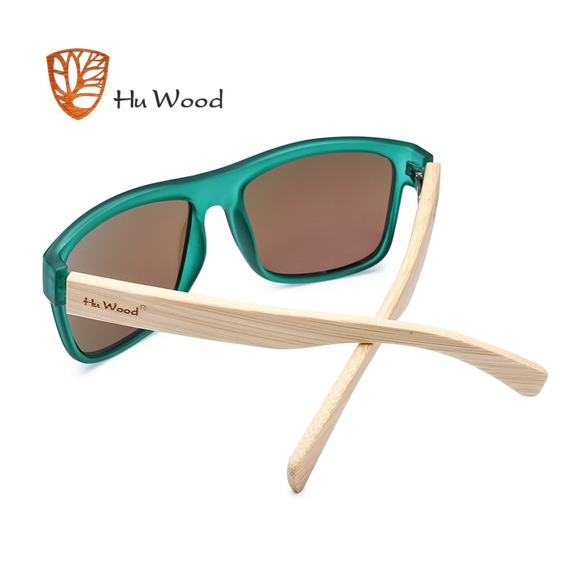 HU WOOD-gafas de sol con degradado de mar para hombre, lentes de bambú rojo, UV400, GR8010, 2017
