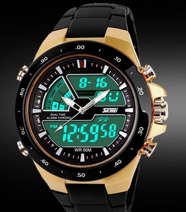 SKMEI Reloj deportivo SKMEI para hombres, estilo militar y casual, con movimiento de cuarzo, resistente al agua, correa de silicona, función de choque. Reloj masculino S-Shock 🕰️🚀 ¡Perfecto para hombres deportistas y activos! 💪🏃‍♂️🏊‍♂️🚴‍♂️🏋️‍♂️🎾