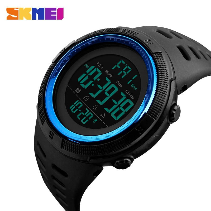 SKMEI Reloj deportivo para hombres de la marca SKMEI, con estilo de moda, funciones de cronómetro y cuenta regresiva, resistente al agua con pantalla LED digital. , ideal para actividades deportivas. Relogio Masculino. 🕰️🏃💧👨