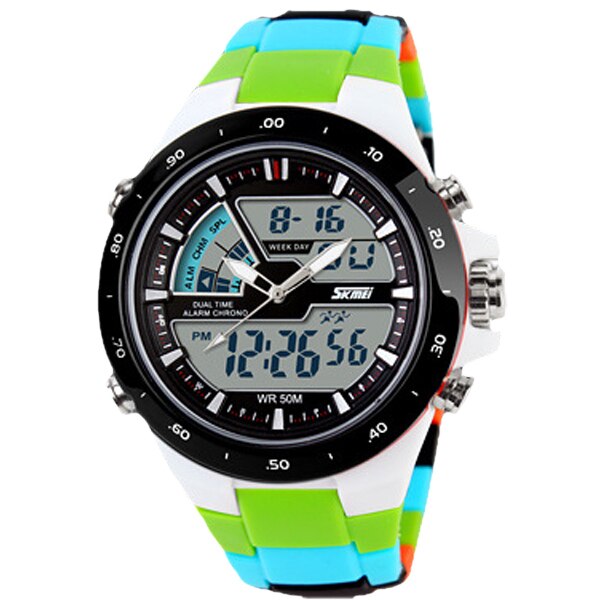 SKMEI Reloj deportivo SKMEI para hombres, estilo militar y casual, con movimiento de cuarzo, resistente al agua, correa de silicona, función de choque. Reloj masculino S-Shock 🕰️🚀 ¡Perfecto para hombres deportistas y activos! 💪🏃‍♂️🏊‍♂️🚴‍♂️🏋️‍♂️🎾