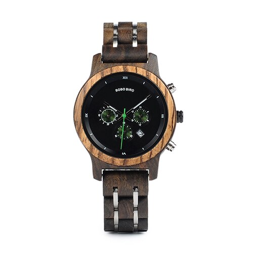 BOBO BIRD-Reloj de madera para hombre y mujer