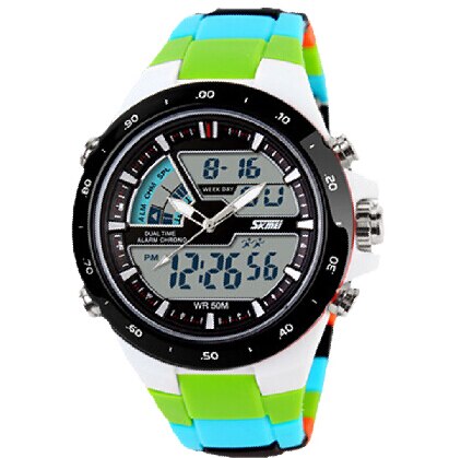 SKMEI Reloj deportivo SKMEI para hombres, estilo militar y casual, con movimiento de cuarzo, resistente al agua, correa de silicona, función de choque. Reloj masculino S-Shock 🕰️🚀 ¡Perfecto para hombres deportistas y activos! 💪🏃‍♂️🏊‍♂️🚴‍♂️🏋️‍♂️🎾