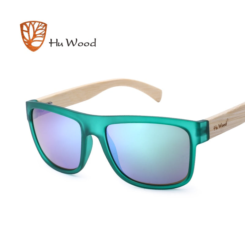 HU WOOD-gafas de sol con degradado de mar para hombre, lentes de bambú rojo, UV400, GR8010, 2017
