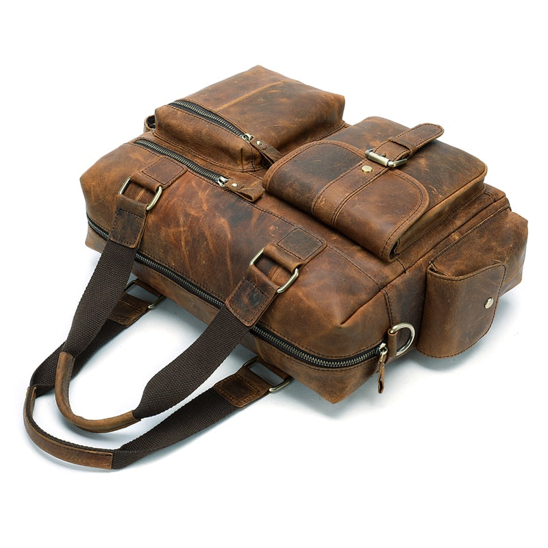 Mva-maletn De Cuero Genuino Para Hombre Bolsa De Mensajero Para Ordenador Porttil De O