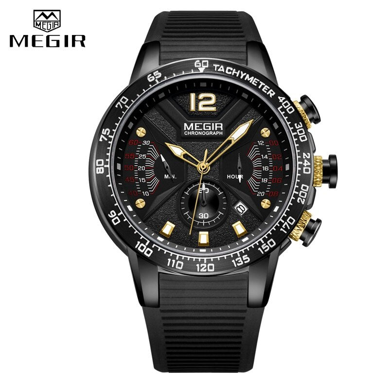 MEGIR 💦🚹 para hombre, resistente al agua, con cronógrafo y diseño deportivo-militar. ¡Marca de lujo 2022! ⌚️🏋️‍♂️