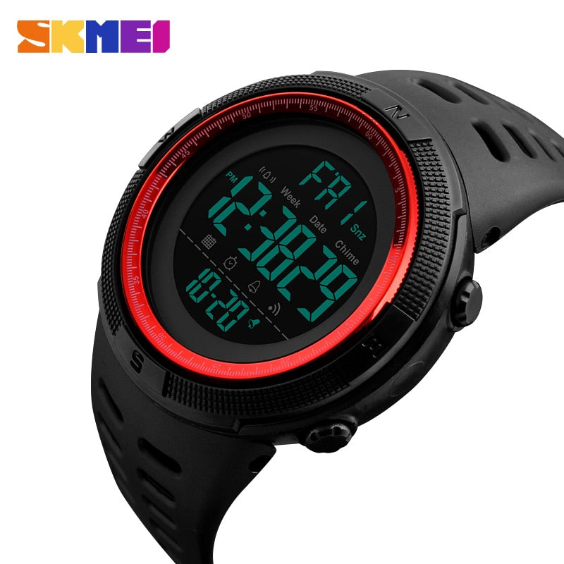 SKMEI Reloj deportivo para hombres de la marca SKMEI, con estilo de moda, funciones de cronómetro y cuenta regresiva, resistente al agua con pantalla LED digital. , ideal para actividades deportivas. Relogio Masculino. 🕰️🏃💧👨