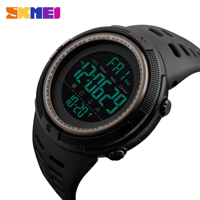 SKMEI Reloj deportivo para hombres de la marca SKMEI, con estilo de moda, funciones de cronómetro y cuenta regresiva, resistente al agua con pantalla LED digital. , ideal para actividades deportivas. Relogio Masculino. 🕰️🏃💧👨