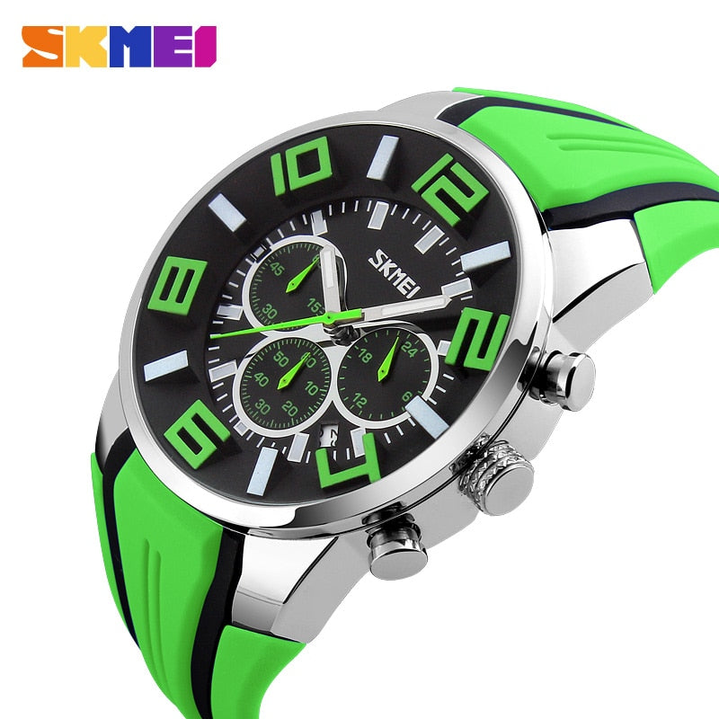 SKMEI ¡Presentamos el "Reloj SKMEI Cronógrafo" para hombres! Un reloj deportivo de lujo, resistente al agua y con movimiento de cuarzo. ¡El complemento perfecto para el hombre moderno en 2018! ⌚🏆