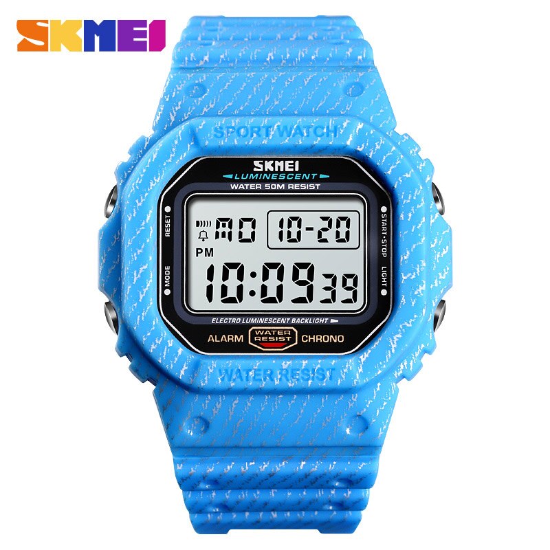 SKMEI Reloj digital resistente al agua 5Bar con alarma, diseño estilo cowboy militar. ¡Un reloj de moda para hombres! ⌚🏕️🤠