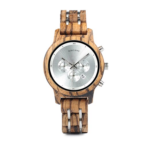 BOBO BIRD-Reloj de madera para hombre y mujer