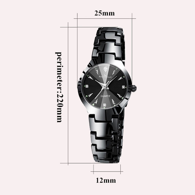 KEEP IN TOUCH 🖤📞 Reloj de plata negra para mujer, elegante reloj de pulsera de vestido con diamantes de imitación, movimiento de cuarzo y detalles luminosos. 👸💎 #braceletwomen #elegancia #estilo #moda