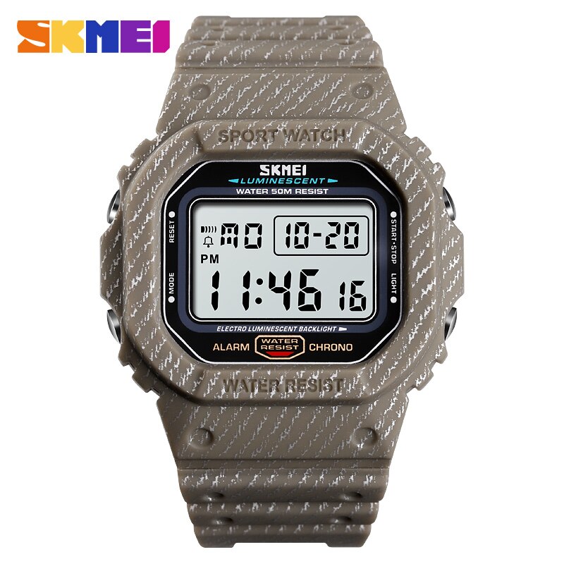 SKMEI Reloj digital resistente al agua 5Bar con alarma, diseño estilo cowboy militar. ¡Un reloj de moda para hombres! ⌚🏕️🤠