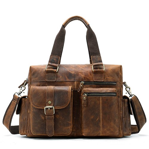 Mva-maletn De Cuero Genuino Para Hombre Bolsa De Mensajero Para Ordenador Porttil De O