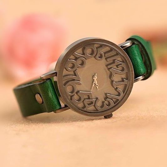 Shsby Nuevo Reloj Vintage Digital con Correa de Cuero Genuino para Mujeres, Reloj de Vestir Femenino con Correa de Cuero, Reloj de Cuarzo para Estudiantes y Reloj de Ocio.