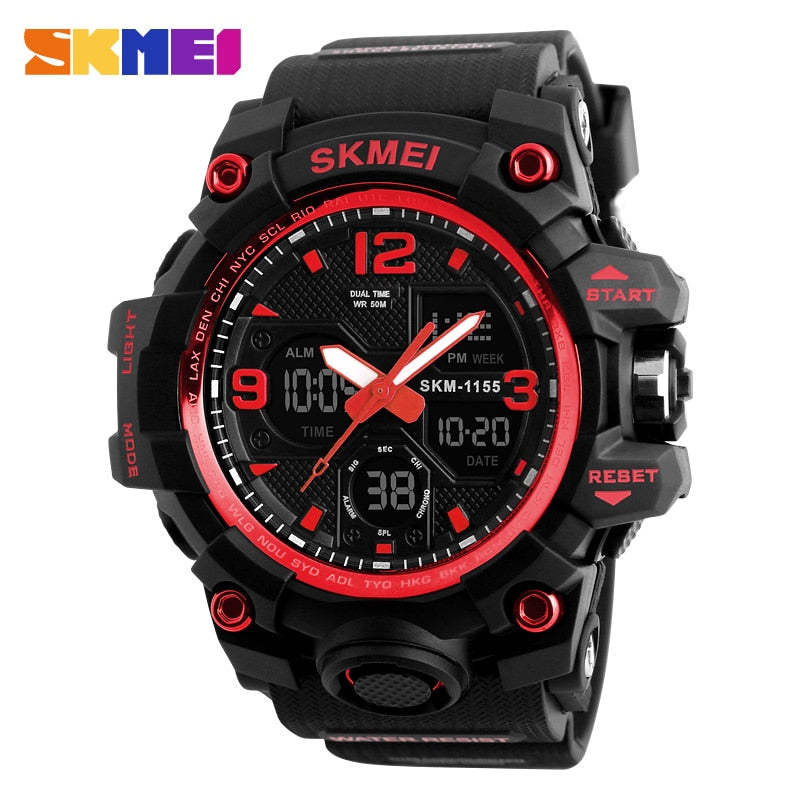 SKMEI - Relojes digitales deportivos para hombres, a la moda, resistentes al agua y a los golpes. Relojes de pulsera electrónicos militares para hombres. ⌚💦💥