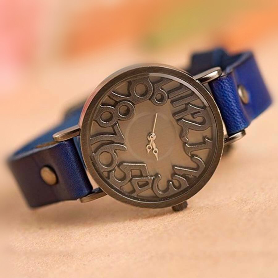 Shsby Nuevo Reloj Vintage Digital con Correa de Cuero Genuino para Mujeres, Reloj de Vestir Femenino con Correa de Cuero, Reloj de Cuarzo para Estudiantes y Reloj de Ocio.