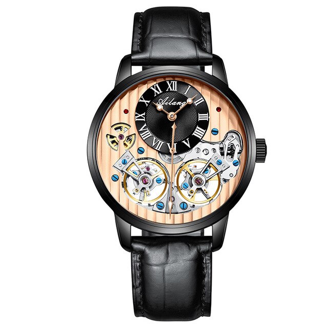 AILANG de calidad AAA con Doble Tourbillon! 💎 Este impresionante reloj suizo de alta gama te ofrece una experiencia única en precisión y estilo. Este reloj es la combinación perfecta de artesanía y lujo. ¡Lleva tu estilo al siguiente nivel con AILANG! 💼🎩
