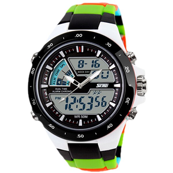 SKMEI Reloj deportivo SKMEI para hombres, estilo militar y casual, con movimiento de cuarzo, resistente al agua, correa de silicona, función de choque. Reloj masculino S-Shock 🕰️🚀 ¡Perfecto para hombres deportistas y activos! 💪🏃‍♂️🏊‍♂️🚴‍♂️🏋️‍♂️🎾