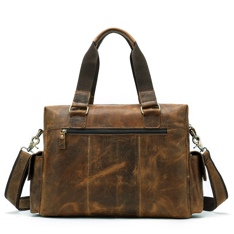 Mva-maletn De Cuero Genuino Para Hombre Bolsa De Mensajero Para Ordenador Porttil De O