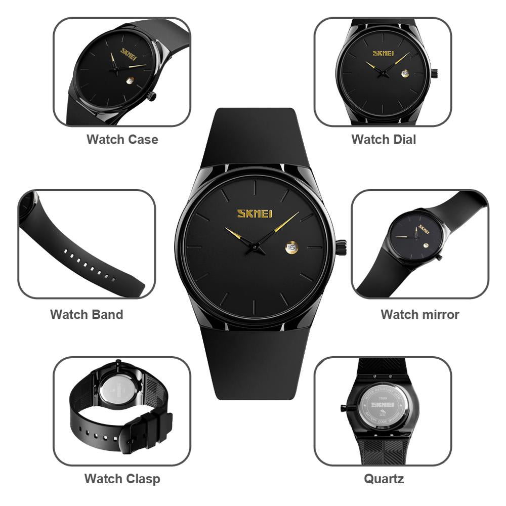 SKMEI para Hombres y Mujeres Reloj de moda con correa de PU resistente al agua y esfera pequeña en color verde militar. ¡Un reloj elegante y funcional para ambos!  VIENE CON CAJA⌚💧🌿