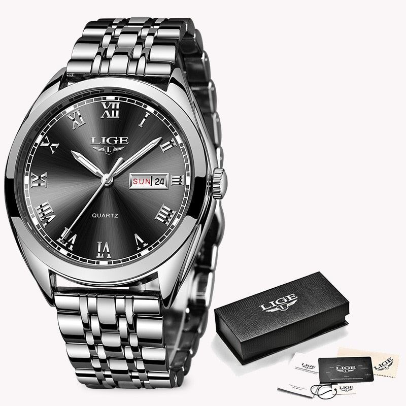 2021 ⌚ LIGE Nuevo Reloj de Mujer en Oro Rosa 💼🌹 Reloj de Cuarzo de Negocios para Mujeres, Marca de Lujo Superior ⌚👩 Reloj de Pulsera Femenino 🕰️👧 Reloj Elegante Relogio Feminino 💫