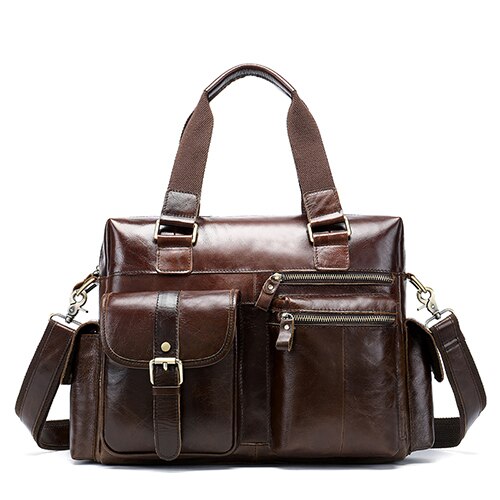 Mva-maletn De Cuero Genuino Para Hombre Bolsa De Mensajero Para Ordenador Porttil De O