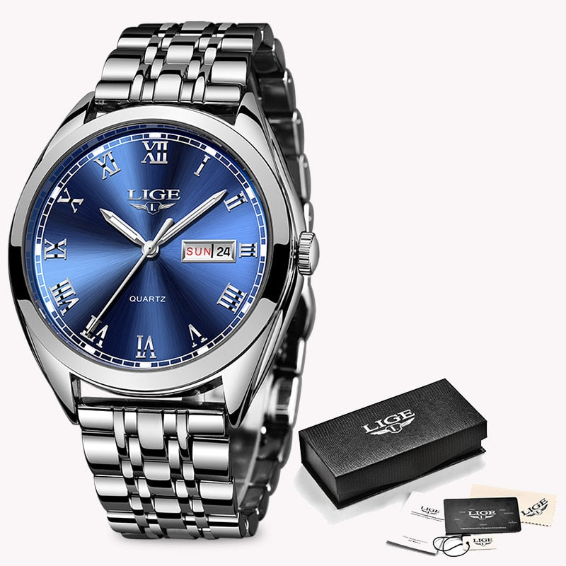 2021 ⌚ LIGE Nuevo Reloj de Mujer en Oro Rosa 💼🌹 Reloj de Cuarzo de Negocios para Mujeres, Marca de Lujo Superior ⌚👩 Reloj de Pulsera Femenino 🕰️👧 Reloj Elegante Relogio Feminino 💫