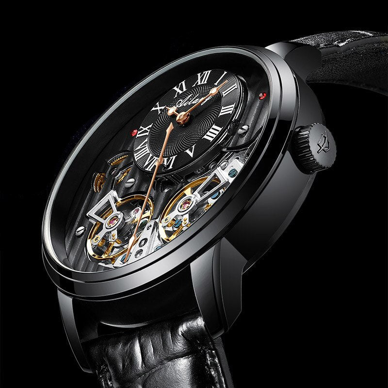 AILANG de calidad AAA con Doble Tourbillon! 💎 Este impresionante reloj suizo de alta gama te ofrece una experiencia única en precisión y estilo. Este reloj es la combinación perfecta de artesanía y lujo. ¡Lleva tu estilo al siguiente nivel con AILANG! 💼🎩
