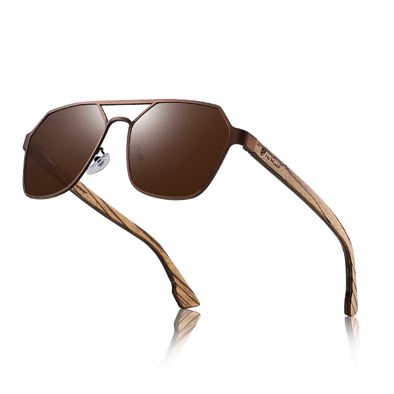 Hu Wood-gafas de sol polarizadas para hombre, lentes rojas hechas a mano, de marca a la moda, geniales, UV400, de alta calidad, con estuche, GR8039
