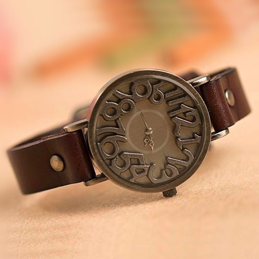 Shsby Nuevo Reloj Vintage Digital con Correa de Cuero Genuino para Mujeres, Reloj de Vestir Femenino con Correa de Cuero, Reloj de Cuarzo para Estudiantes y Reloj de Ocio.