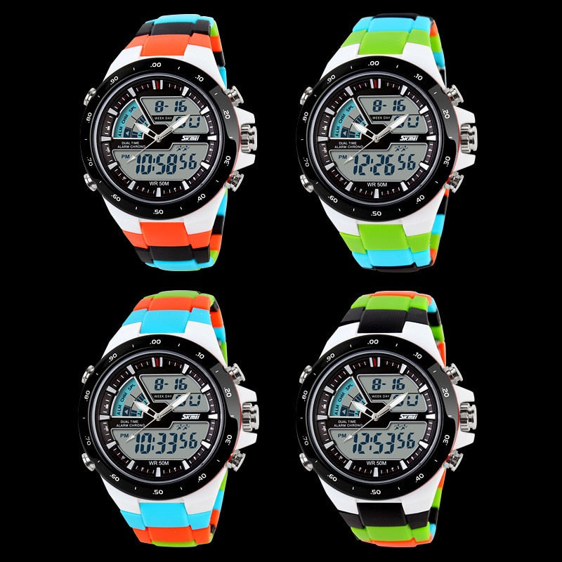 SKMEI Reloj deportivo SKMEI para hombres, resistente al agua hasta 5ATM, con pantalla digital y funciones multifuncionales. Ideal para actividades deportivas y de moda masculina.