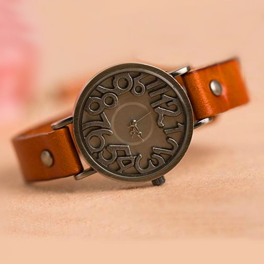 Shsby Nuevo Reloj Vintage Digital con Correa de Cuero Genuino para Mujeres, Reloj de Vestir Femenino con Correa de Cuero, Reloj de Cuarzo para Estudiantes y Reloj de Ocio.