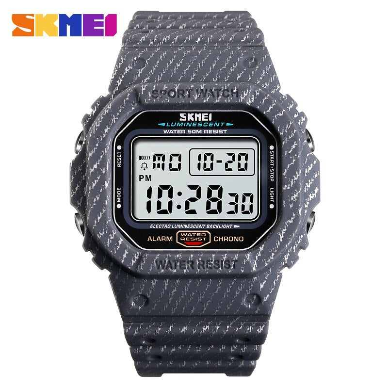 SKMEI Reloj digital resistente al agua 5Bar con alarma, diseño estilo cowboy militar. ¡Un reloj de moda para hombres! ⌚🏕️🤠