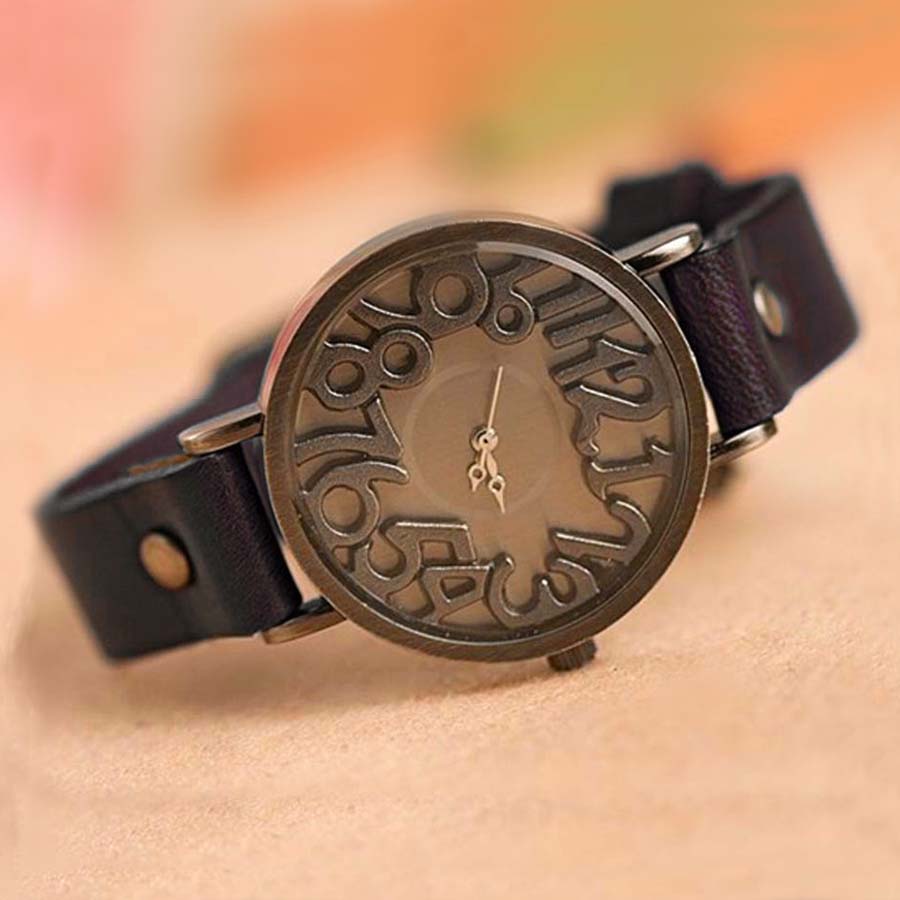 Shsby Nuevo Reloj Vintage Digital con Correa de Cuero Genuino para Mujeres, Reloj de Vestir Femenino con Correa de Cuero, Reloj de Cuarzo para Estudiantes y Reloj de Ocio.