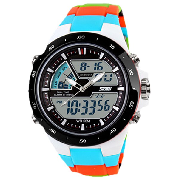 SKMEI Reloj deportivo SKMEI para hombres, estilo militar y casual, con movimiento de cuarzo, resistente al agua, correa de silicona, función de choque. Reloj masculino S-Shock 🕰️🚀 ¡Perfecto para hombres deportistas y activos! 💪🏃‍♂️🏊‍♂️🚴‍♂️🏋️‍♂️🎾
