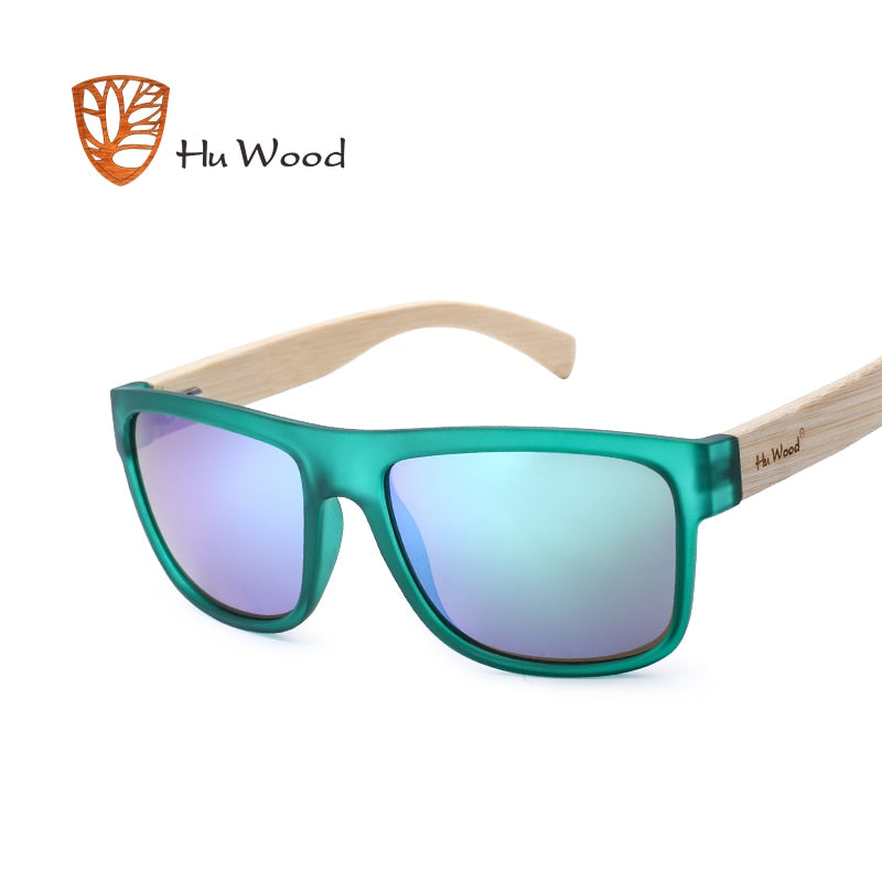 HU WOOD-gafas de sol con degradado de mar para hombre, lentes de bambú rojo, UV400, GR8010, 2017