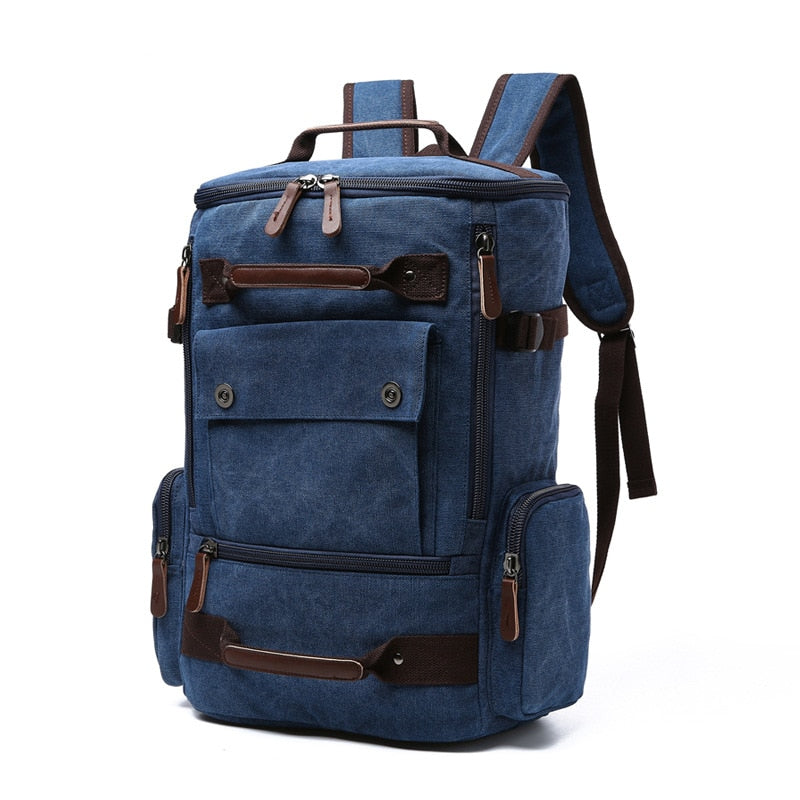WEIXIER Mochila para hombres 🎒 Mochila vintage de lona para la escuela 🎒 Bolsas de viaje para hombres 🧳 Mochila de gran capacidad para laptop 🎒 Bolsa de alta calidad ✨👜